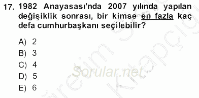 Anayasa 2 2013 - 2014 Ara Sınavı 17.Soru
