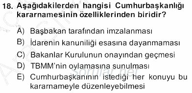 Anayasa 2 2013 - 2014 Ara Sınavı 18.Soru