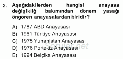 Anayasa 2 2013 - 2014 Ara Sınavı 2.Soru