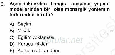 Anayasa 2 2013 - 2014 Ara Sınavı 3.Soru