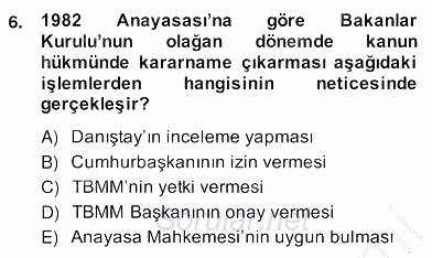 Anayasa 2 2013 - 2014 Ara Sınavı 6.Soru
