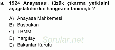 Anayasa 2 2013 - 2014 Ara Sınavı 9.Soru