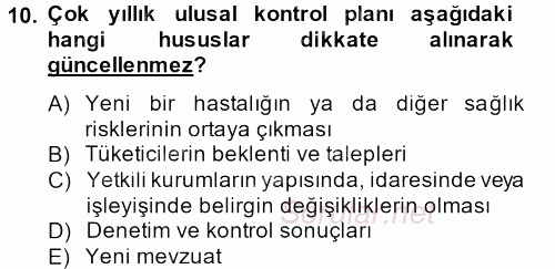 Gıda Bilimi ve Teknolojisi 2012 - 2013 Ara Sınavı 10.Soru