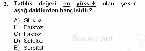 Gıda Bilimi ve Teknolojisi 2012 - 2013 Ara Sınavı 3.Soru