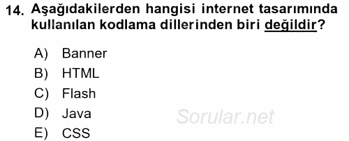 İnternet Yayıncılığı 2016 - 2017 Dönem Sonu Sınavı 14.Soru