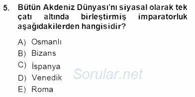 Akdeniz Uygarlıkları Sanatı 2014 - 2015 Ara Sınavı 5.Soru