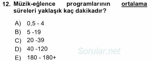 Fotoğraf ve Video Proje Geliştirme 2015 - 2016 Tek Ders Sınavı 12.Soru