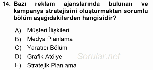 Fotoğraf ve Video Proje Geliştirme 2015 - 2016 Tek Ders Sınavı 14.Soru