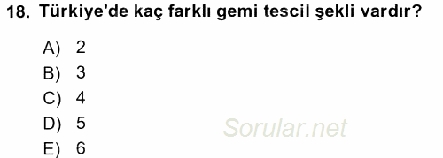 Ulaştırma Sistemleri 2017 - 2018 Dönem Sonu Sınavı 18.Soru