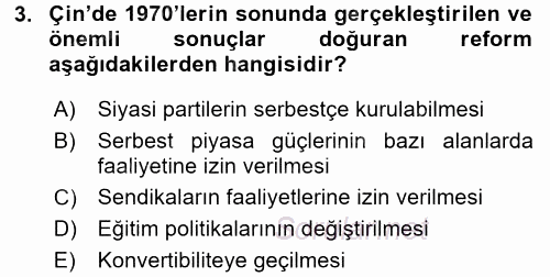 Uluslararası Ekonomi Politik 2015 - 2016 Ara Sınavı 3.Soru