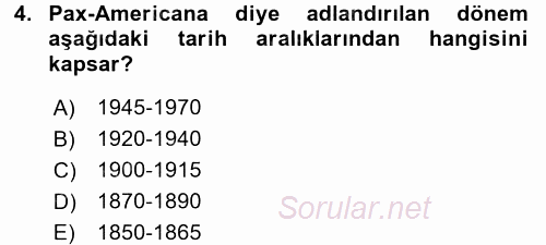 Uluslararası Ekonomi Politik 2015 - 2016 Ara Sınavı 4.Soru