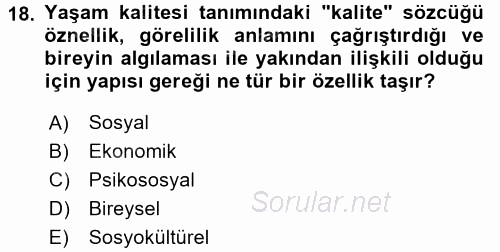 Bakım Elemanı Yetiştirme Ve Geliştirme 3 2017 - 2018 Ara Sınavı 18.Soru