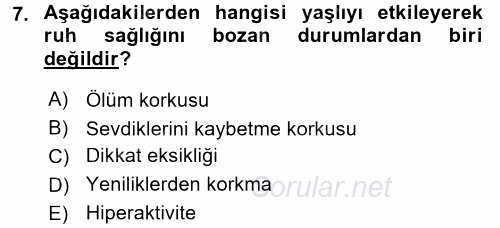 Bakım Elemanı Yetiştirme Ve Geliştirme 3 2017 - 2018 Ara Sınavı 7.Soru