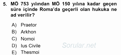 Hukuk Sosyolojisi 2016 - 2017 Ara Sınavı 5.Soru