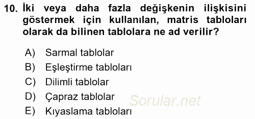 İşletme Analitiği 2016 - 2017 Ara Sınavı 10.Soru