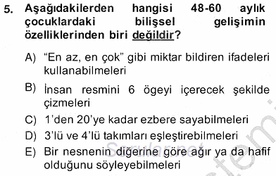 Okulöncesinde Çocuk Edebiyatı 2012 - 2013 Ara Sınavı 5.Soru
