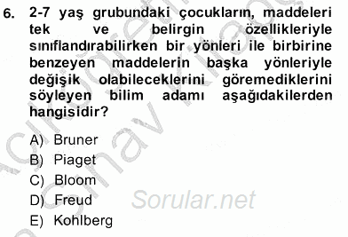 Okulöncesinde Çocuk Edebiyatı 2012 - 2013 Ara Sınavı 6.Soru