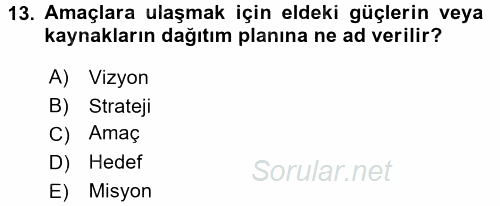 Halkla İlişkiler 2017 - 2018 Ara Sınavı 13.Soru