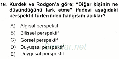 Etkili İletişim Teknikleri 2015 - 2016 Tek Ders Sınavı 16.Soru