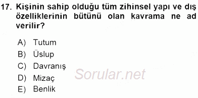 Etkili İletişim Teknikleri 2015 - 2016 Tek Ders Sınavı 17.Soru