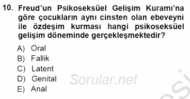 Erken Çocukluk Döneminde Gelişim 1 2012 - 2013 Ara Sınavı 10.Soru
