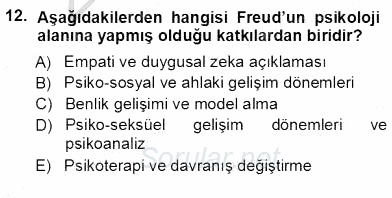 Erken Çocukluk Döneminde Gelişim 1 2012 - 2013 Ara Sınavı 12.Soru