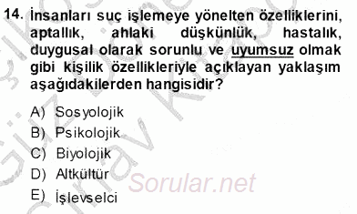 Sosyoloji 1 2014 - 2015 Dönem Sonu Sınavı 14.Soru