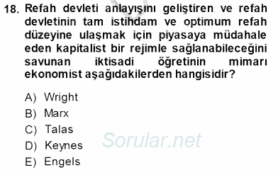 Sosyoloji 1 2014 - 2015 Dönem Sonu Sınavı 18.Soru