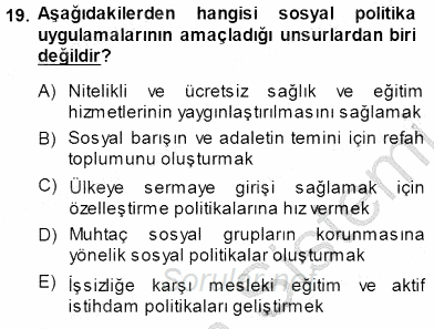 Sosyoloji 1 2014 - 2015 Dönem Sonu Sınavı 19.Soru