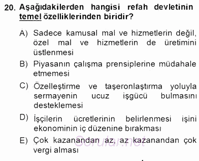 Sosyoloji 1 2014 - 2015 Dönem Sonu Sınavı 20.Soru