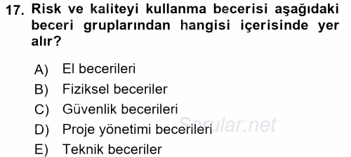 Bilgi Ekonomisi 2017 - 2018 Dönem Sonu Sınavı 17.Soru