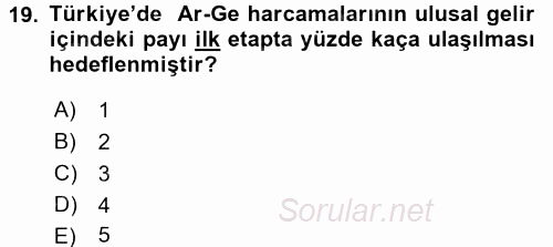 Bilgi Ekonomisi 2017 - 2018 Dönem Sonu Sınavı 19.Soru