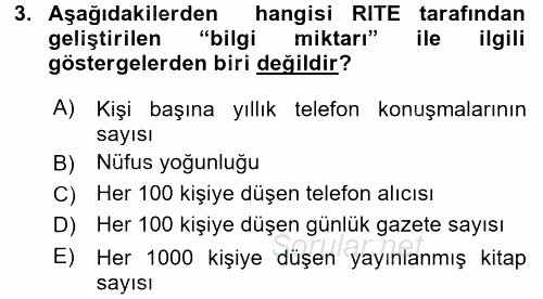 Bilgi Ekonomisi 2017 - 2018 Dönem Sonu Sınavı 3.Soru