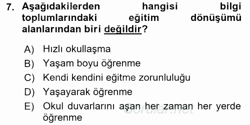 Bilgi Ekonomisi 2017 - 2018 Dönem Sonu Sınavı 7.Soru