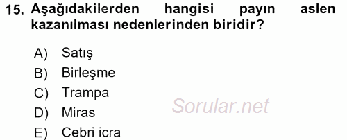 Ticaret Hukuku 2016 - 2017 Dönem Sonu Sınavı 15.Soru