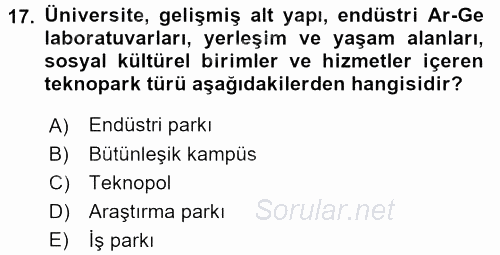 Kamu Özel Kesim Yapısı Ve İlişkileri 2017 - 2018 3 Ders Sınavı 17.Soru