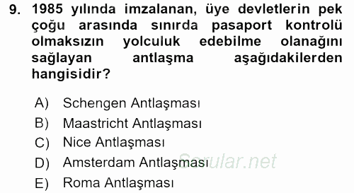Kamu Özel Kesim Yapısı Ve İlişkileri 2017 - 2018 3 Ders Sınavı 9.Soru
