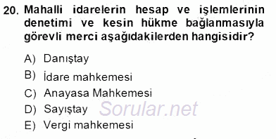 Hukukun Temel Kavramları 2014 - 2015 Ara Sınavı 20.Soru