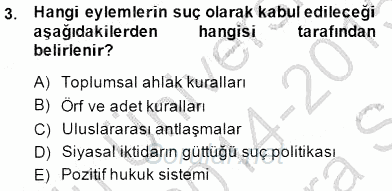 Hukukun Temel Kavramları 2014 - 2015 Ara Sınavı 3.Soru