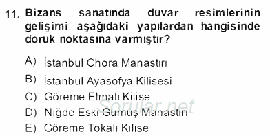 Türkiye´nin Kültürel Mirası 2 2013 - 2014 Dönem Sonu Sınavı 11.Soru