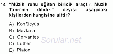 Türkiye´nin Kültürel Mirası 2 2013 - 2014 Dönem Sonu Sınavı 14.Soru