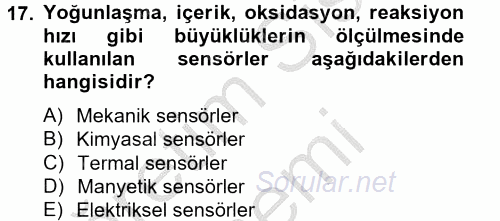 Isıtma Havalandırma ve Klima Sistemlerinde Enerji Ekonomisi 2012 - 2013 Dönem Sonu Sınavı 17.Soru