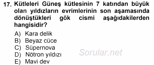 Okulöncesinde Fen Eğitimi 2012 - 2013 Ara Sınavı 17.Soru