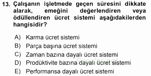 Hayvancılık Ekonomisi 2015 - 2016 Dönem Sonu Sınavı 13.Soru