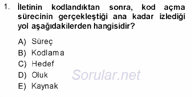 İletişim Bilgisi 2013 - 2014 Ara Sınavı 1.Soru