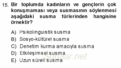 İletişim Bilgisi 2013 - 2014 Ara Sınavı 15.Soru