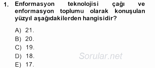 Sağlık Kurumlarında Bilgi Sistemleri 2014 - 2015 Ara Sınavı 1.Soru