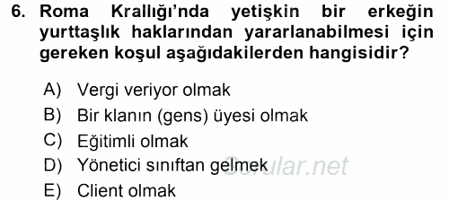 Siyasi Düşünceler Tarihi 2017 - 2018 Ara Sınavı 6.Soru