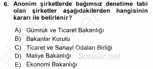 Ticaret Hukuku 2 2016 - 2017 Ara Sınavı 6.Soru