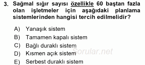 Tarımsal Yapılar ve Sulama 2015 - 2016 Tek Ders Sınavı 3.Soru